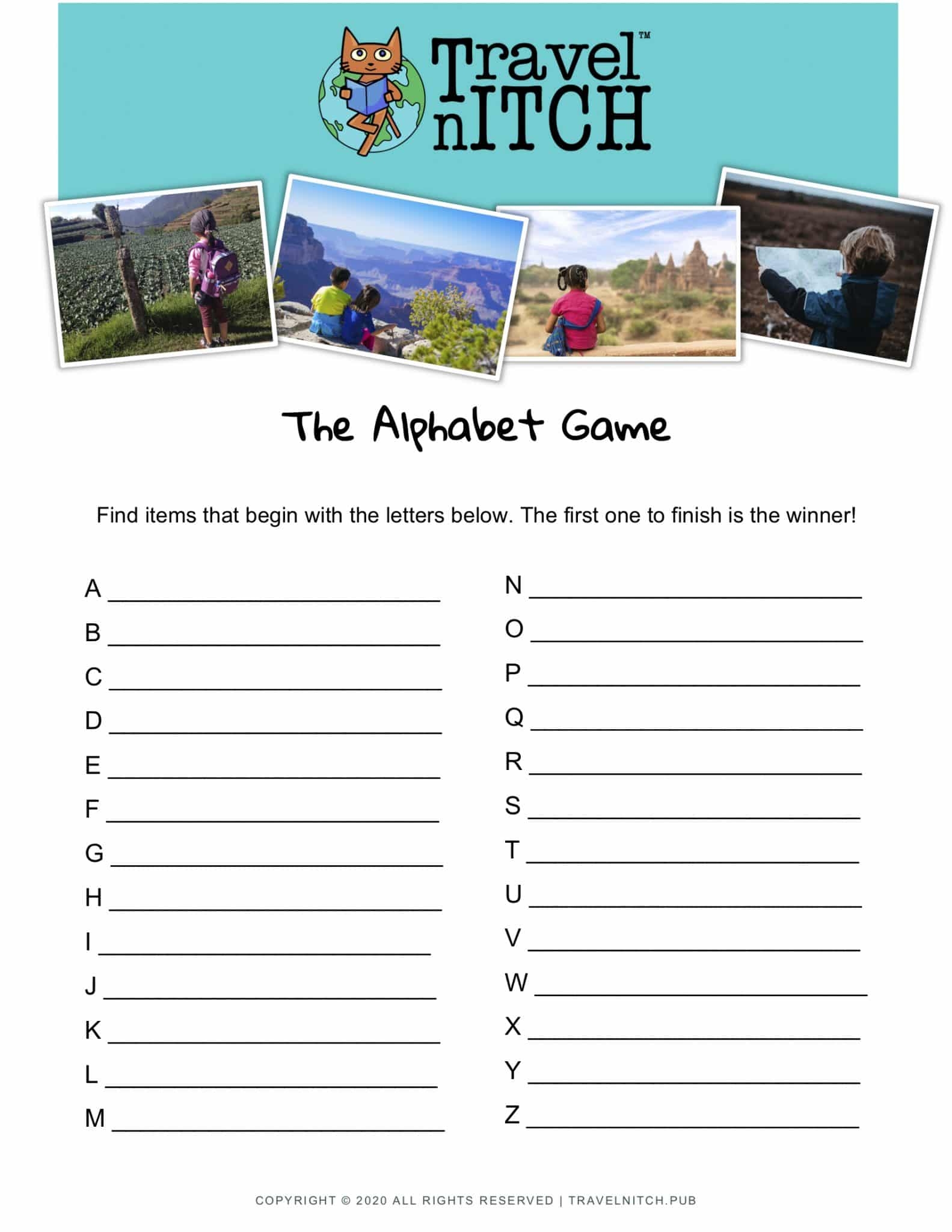 free printable abc travel game