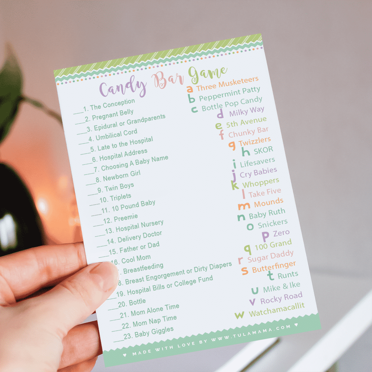 The ULTIMATE Baby Shower Candy Bar Game Tulamama
