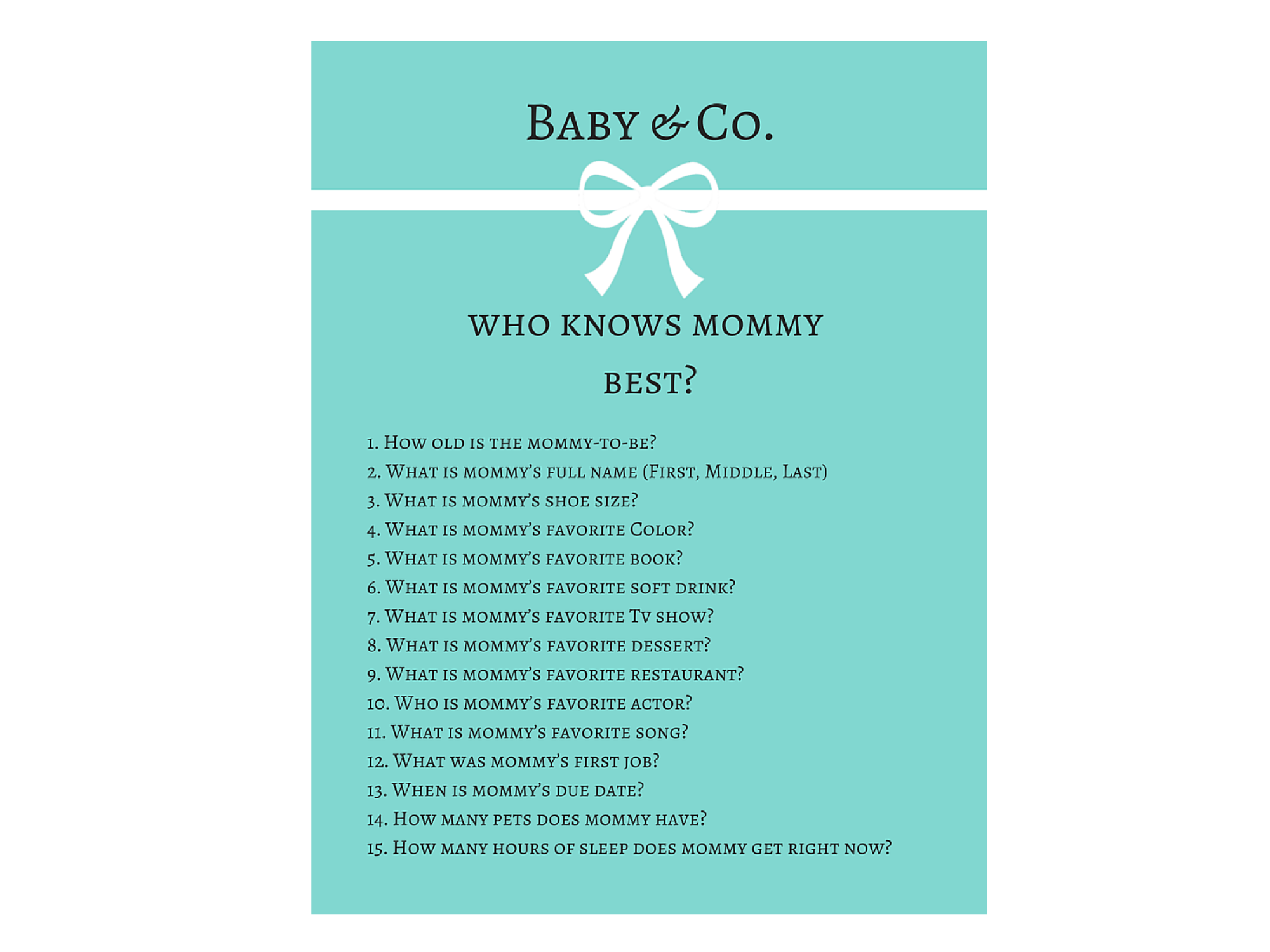 free printable baby shower games who knows mommy best