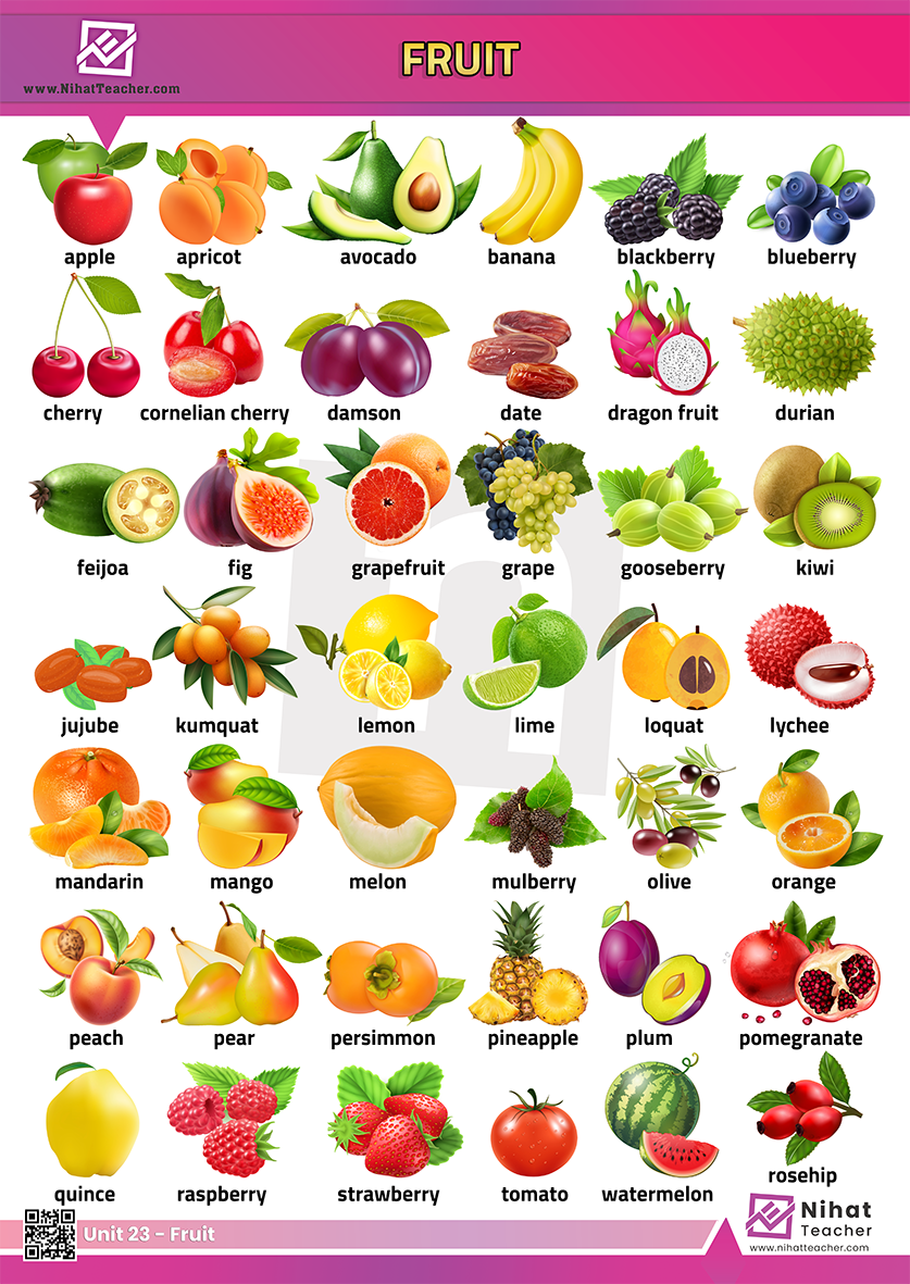 fruits and vegetables pictures printable