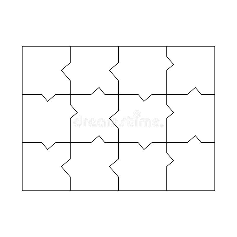 Unusual Blank Jigsaw Puzzle 12 Pieces Simple Line Art Style For Printing And Web Geometric Triangle Style Stock Illustration Illustration Of Black Unique 238247961