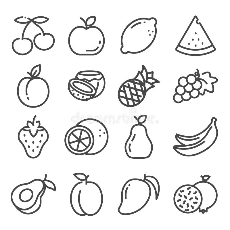 fruits outline pictures