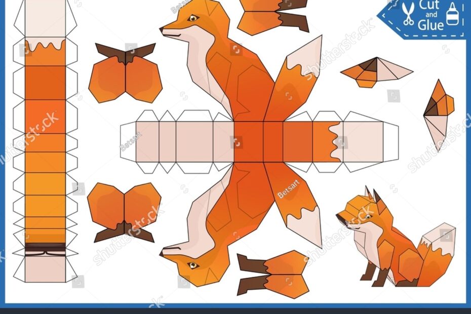 Vektor Stok Kids Craft Template Cut Glue Paper Tanpa Royalti 2297566711 Shutterstock
