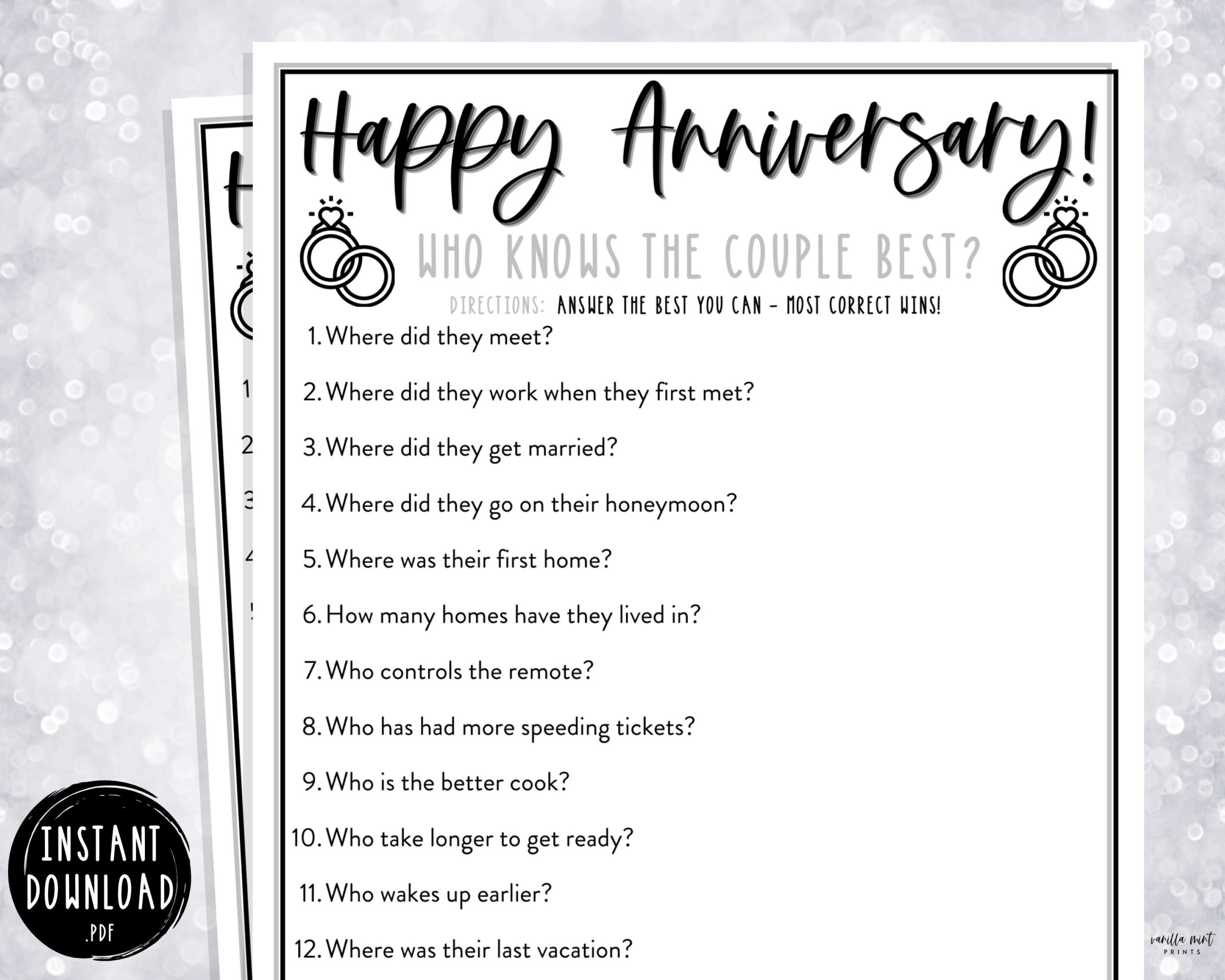 free printable anniversary game questions