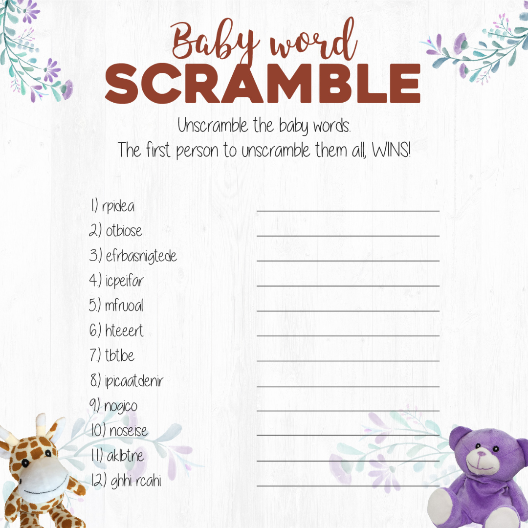 free printable baby shower games animal pregnancy