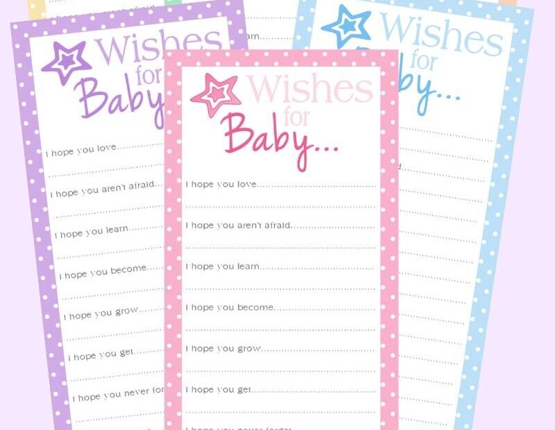 Wishes For Baby Free Printable Baby Shower Game Activity