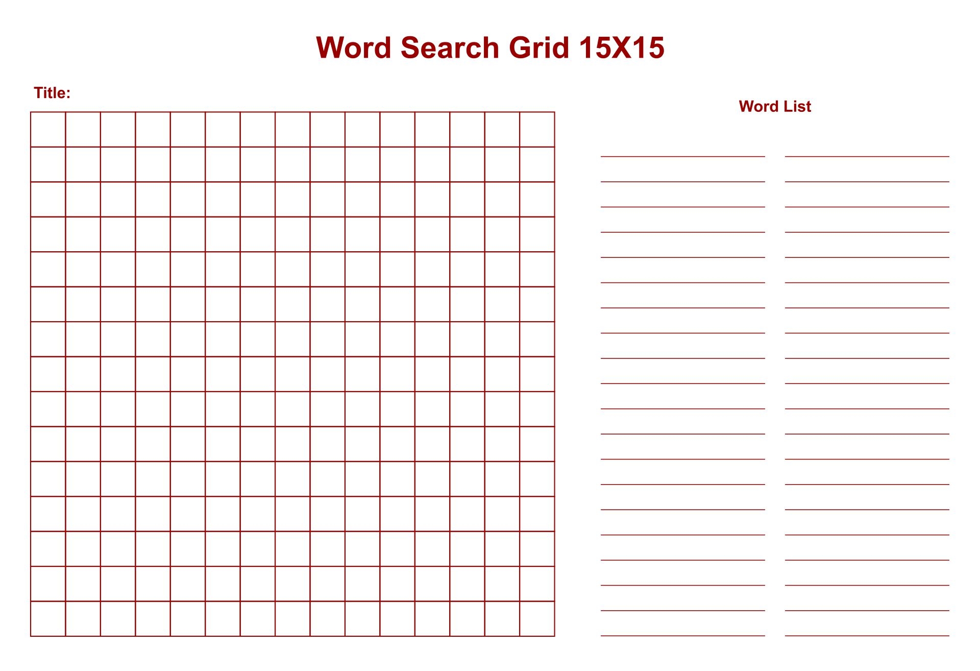 blank word search puzzle template