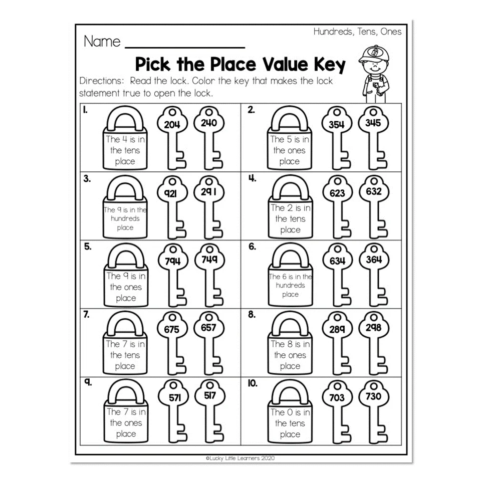 2nd grade math worksheets place value
