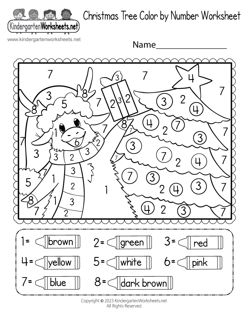 Christmas Tree Coloring Worksheet Free Printable PDF