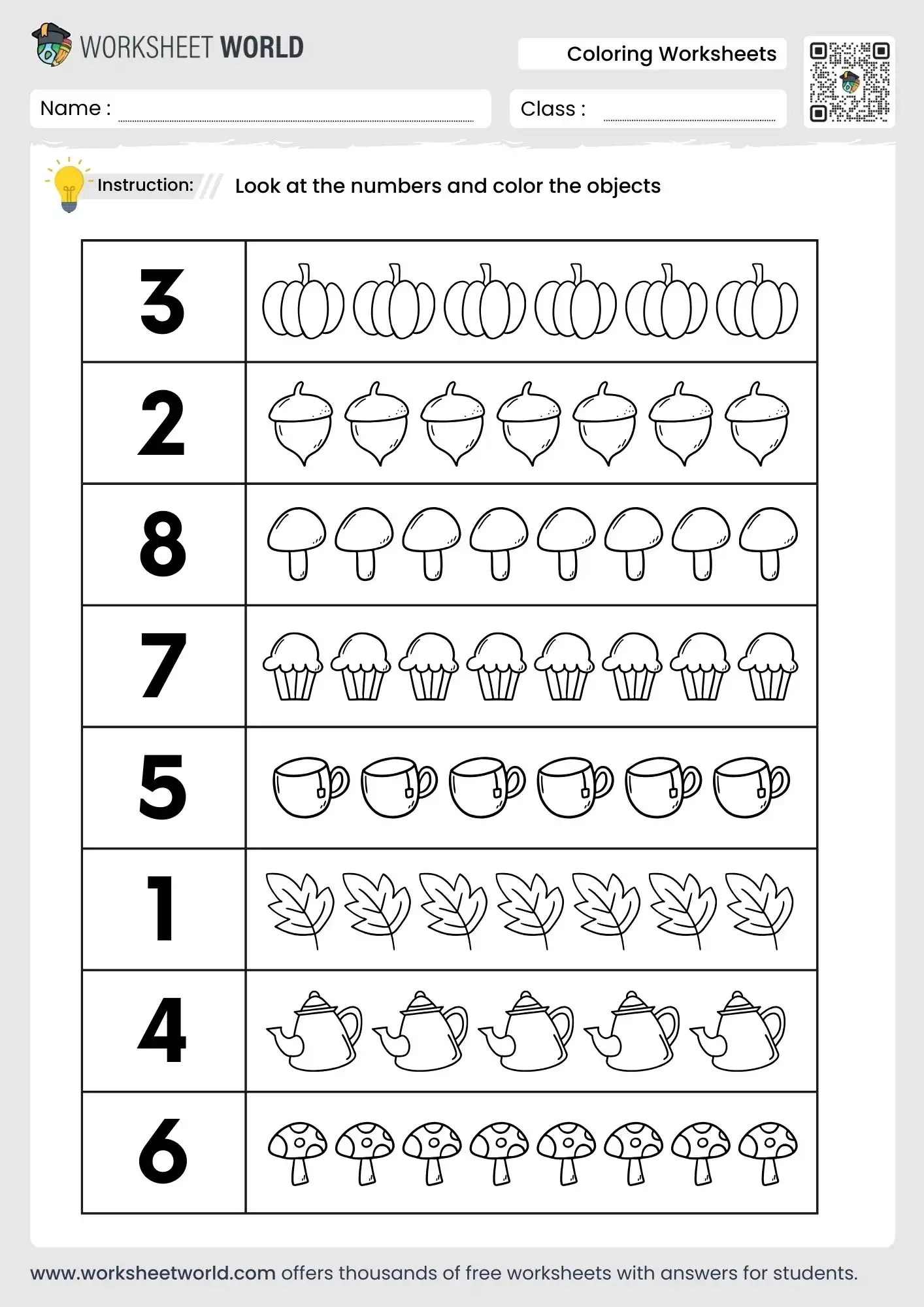 Count And Color Worksheets For Kindergarten And Nursery Worksheet World