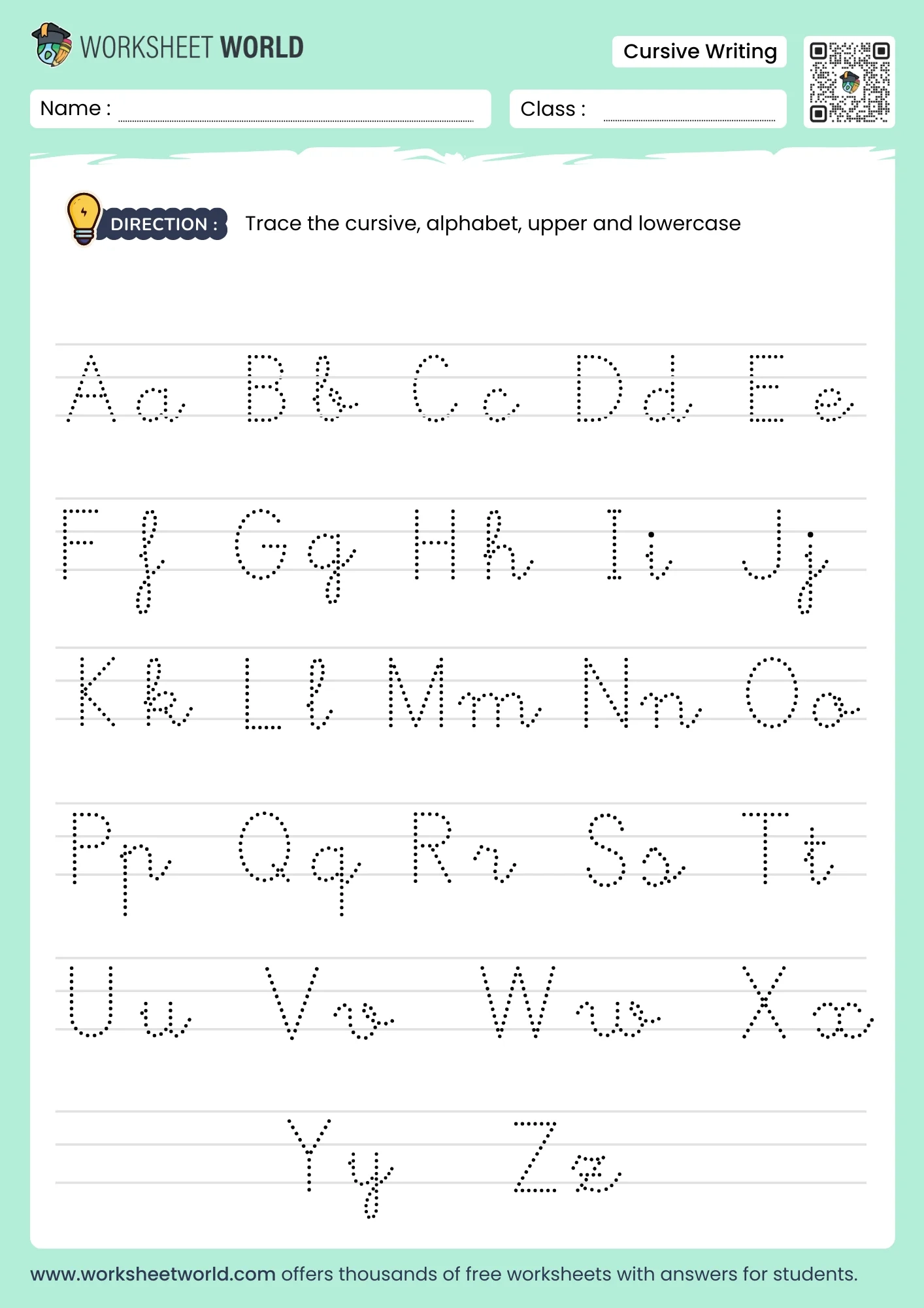 alphabet penmanship worksheets