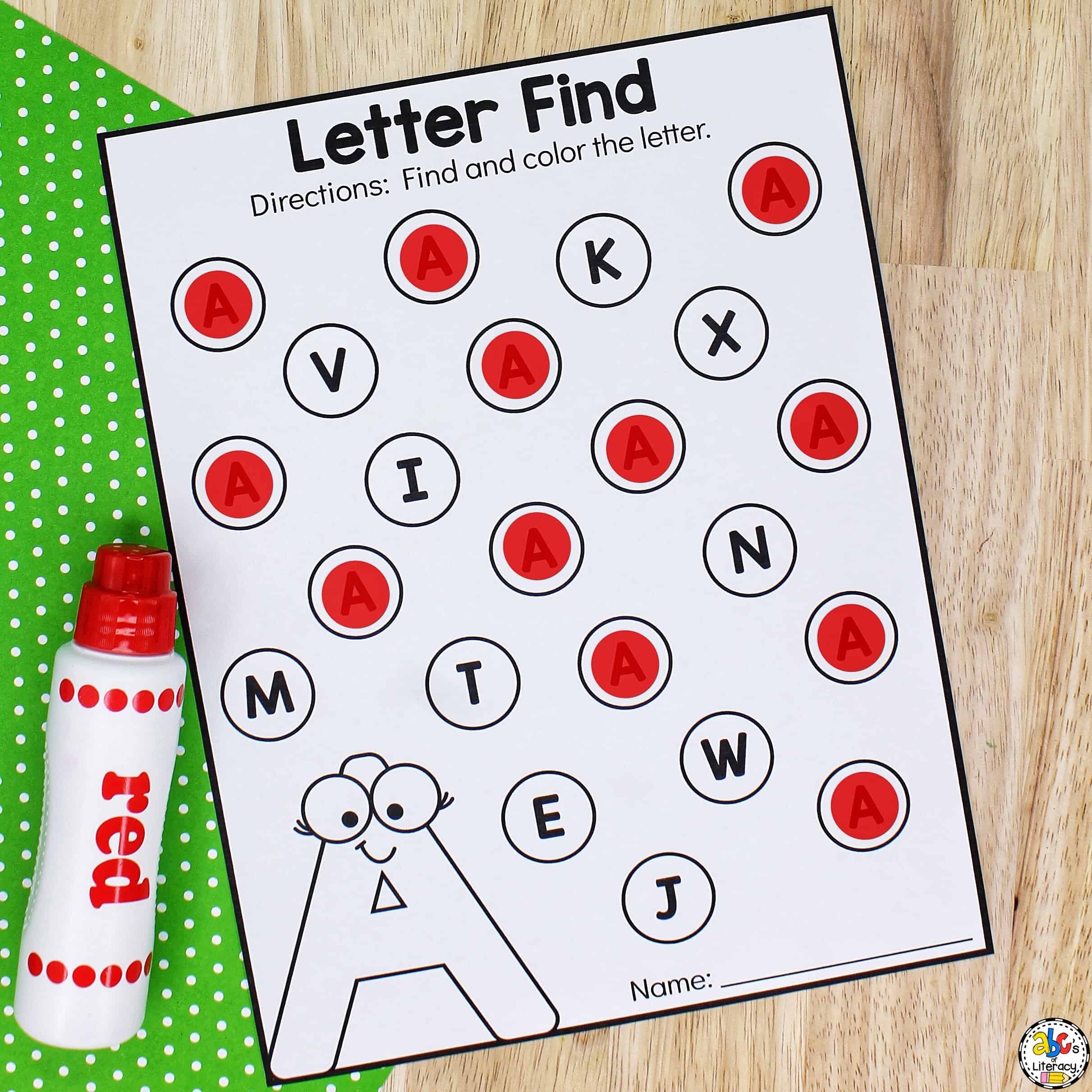 find the letter worksheets for preschoolers