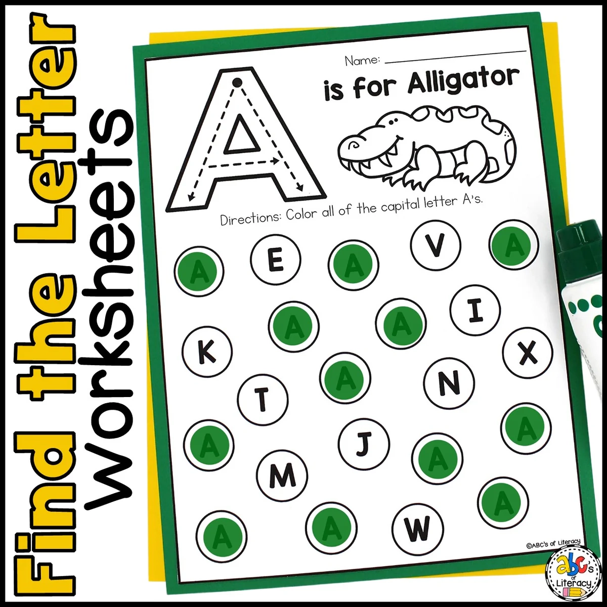 Find The Letter Worksheets ABC s Of Literacy