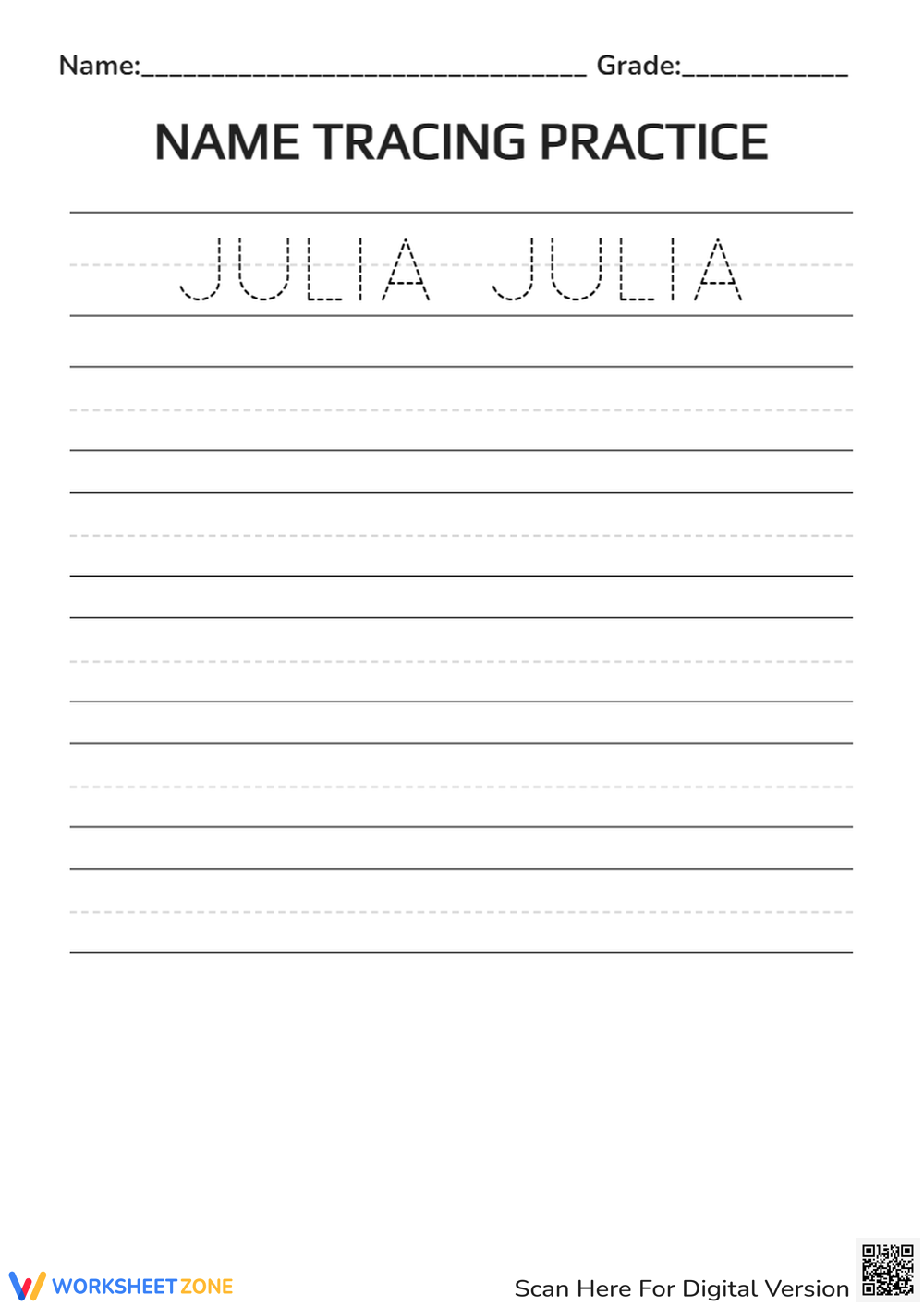 Free Name Tracing Generator Printable Name Writing Practice